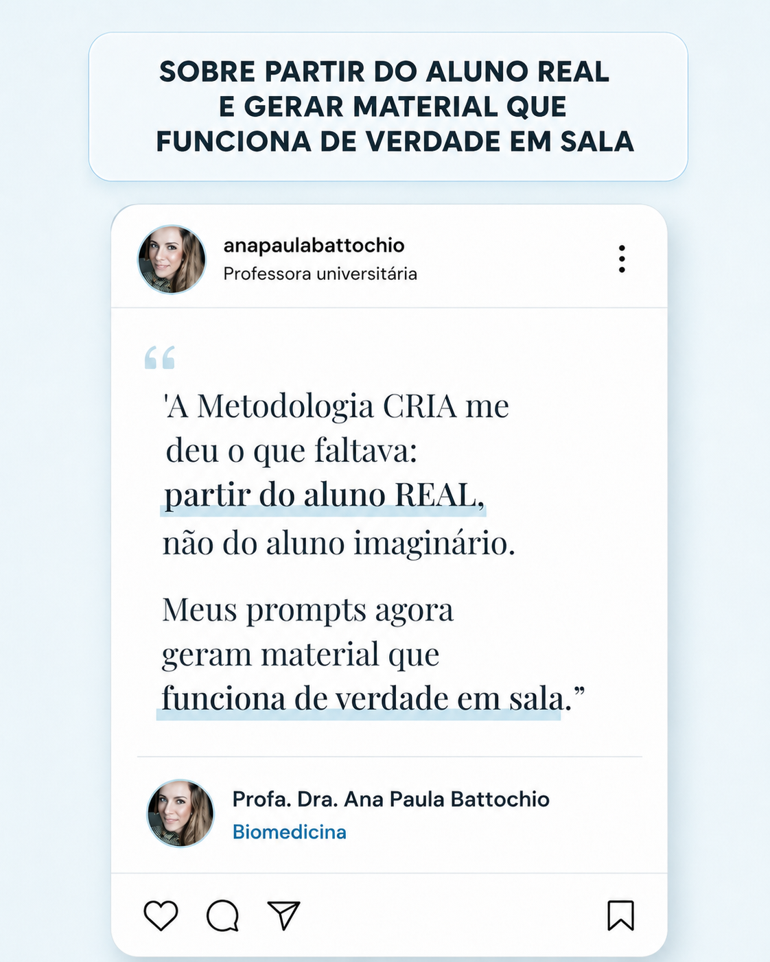 Depoimento — Ana Paula, resultado com a Metodologia CRIA
