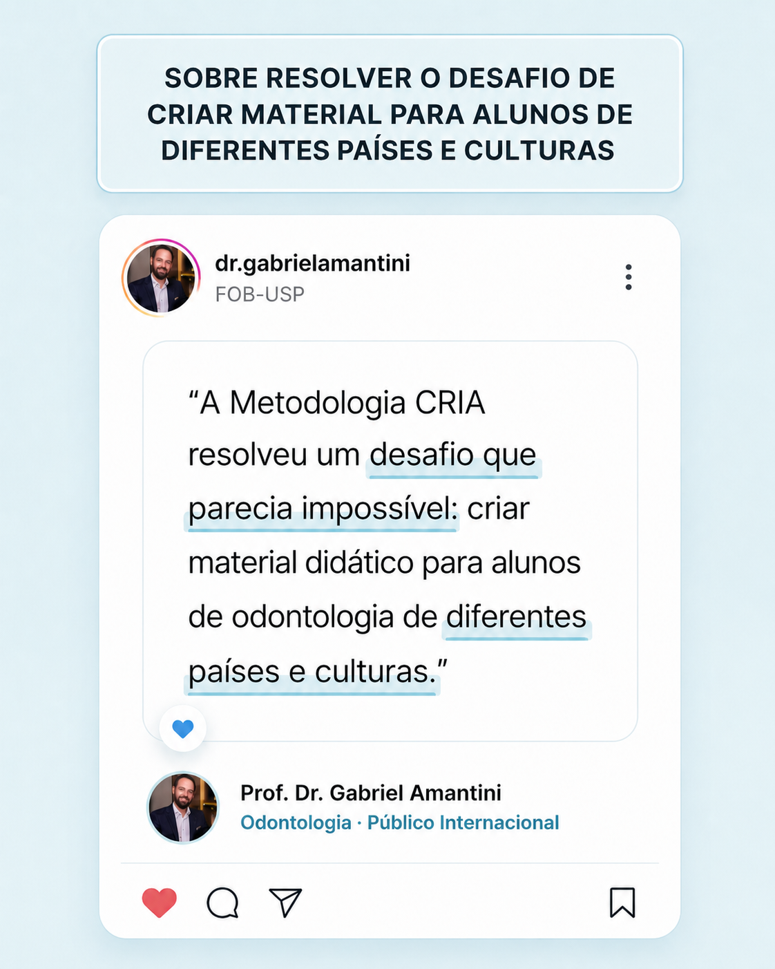 Depoimento — Dr. Gabriel Amantini, método autoral com IA